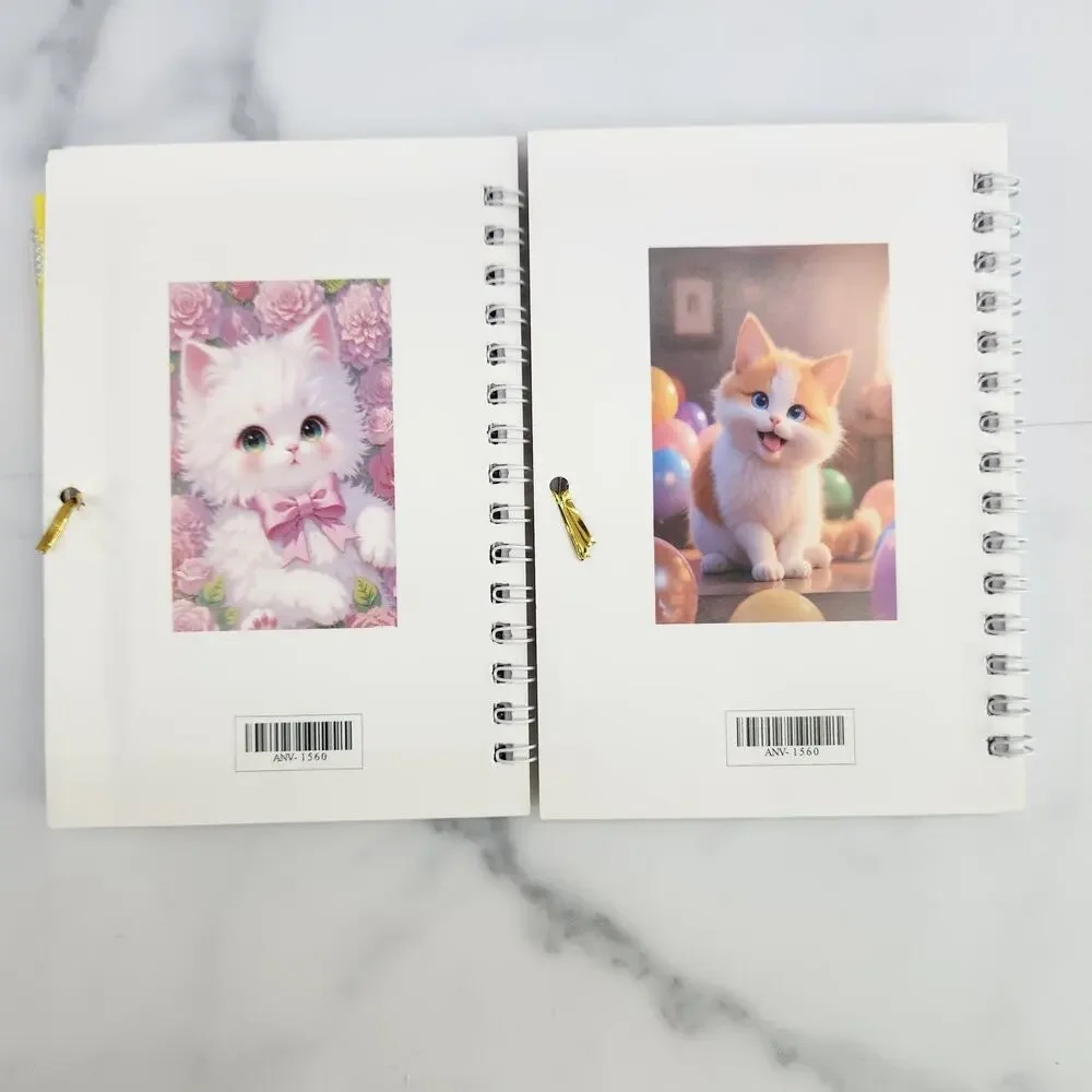 2 Spiral Pocket Notebook/Pen sets Kitty Designs 4x5.5